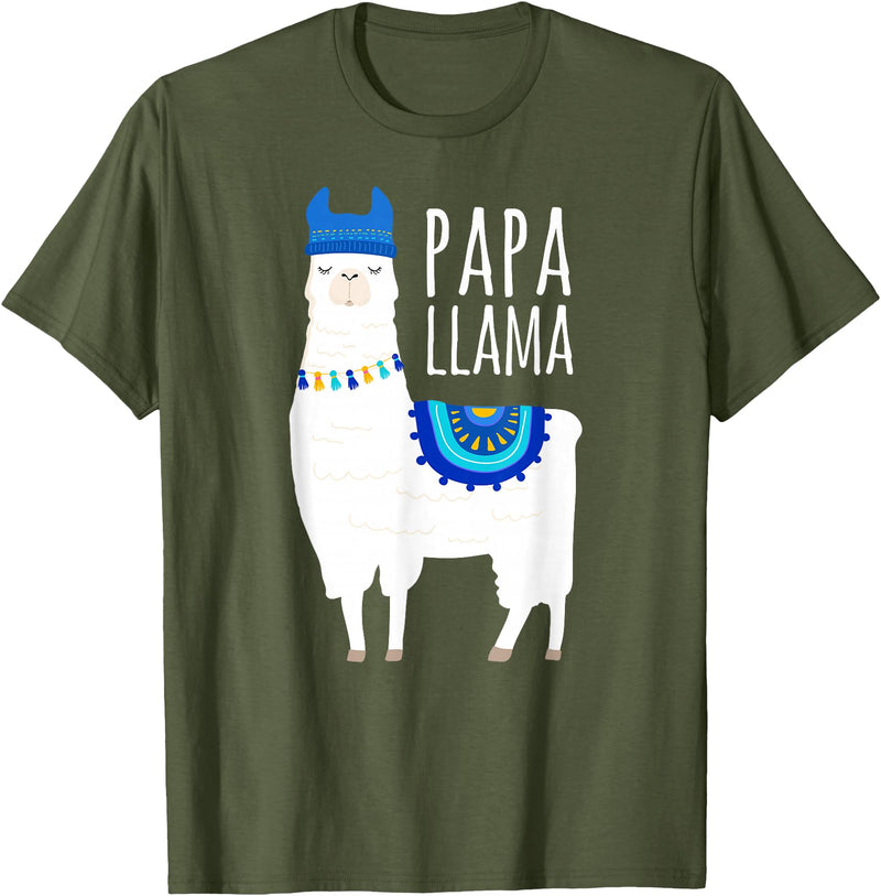 Mama Llama Lover Gifts by Memme Papa Llama T-Shirts for Men T-Shirt - Olive Green