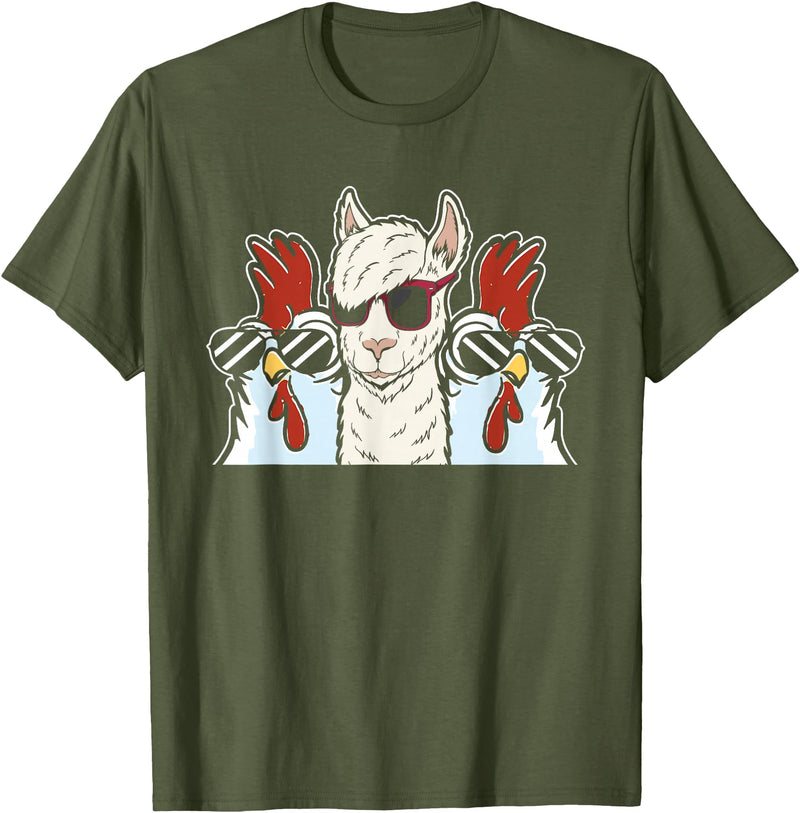 Llama Gifts & Accessories Chicken Llama Cool Alpaca - Lamaist Animal Llama T-Shirt - Olive Green