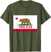 Papa Bear California Flag T-Shirt Papa Dad Bear California Flag T-Shirt - Olive Green