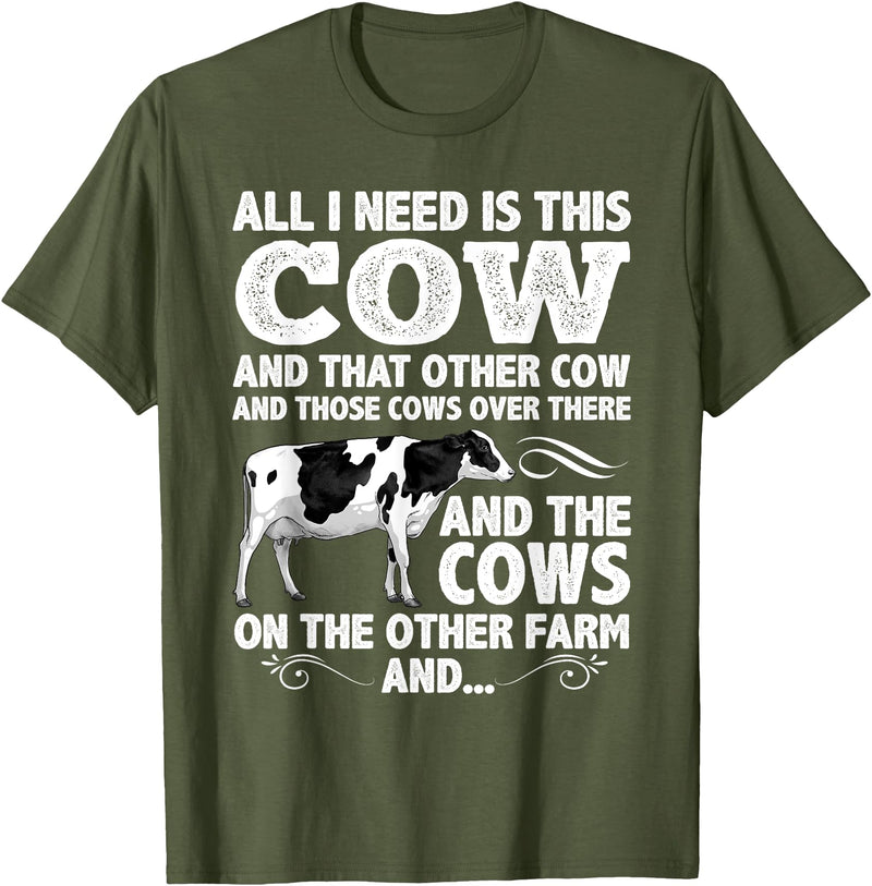 Cow Gift Cow Lover Accessories Cattle Farmer Stuff Funny Dairy Cow Design For Men Women Heifer Cattle Farmers T-Shirt -