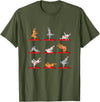 Yoga Rabbit Figurines Bunny Yoga T-Shirt in Olive Green