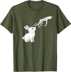 Cute Skeleton Hand Boop Bunny Rabbit Funny Easter Day T-Shirt in Olive Green