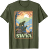 Giant Step Design Co. SWVA Southwest Virginia Black Bears Vintage Parks Poster T-Shirt - Olive Green