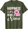 Gift For Nana Happiness Is Being A Nana Pig T-Shirt - Olive Green