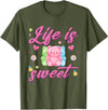 Funny gummy bear lover gummy bear candy Gummy Bear Life is Sweet Candy Gummy Bear T-Shirt - Olive Green