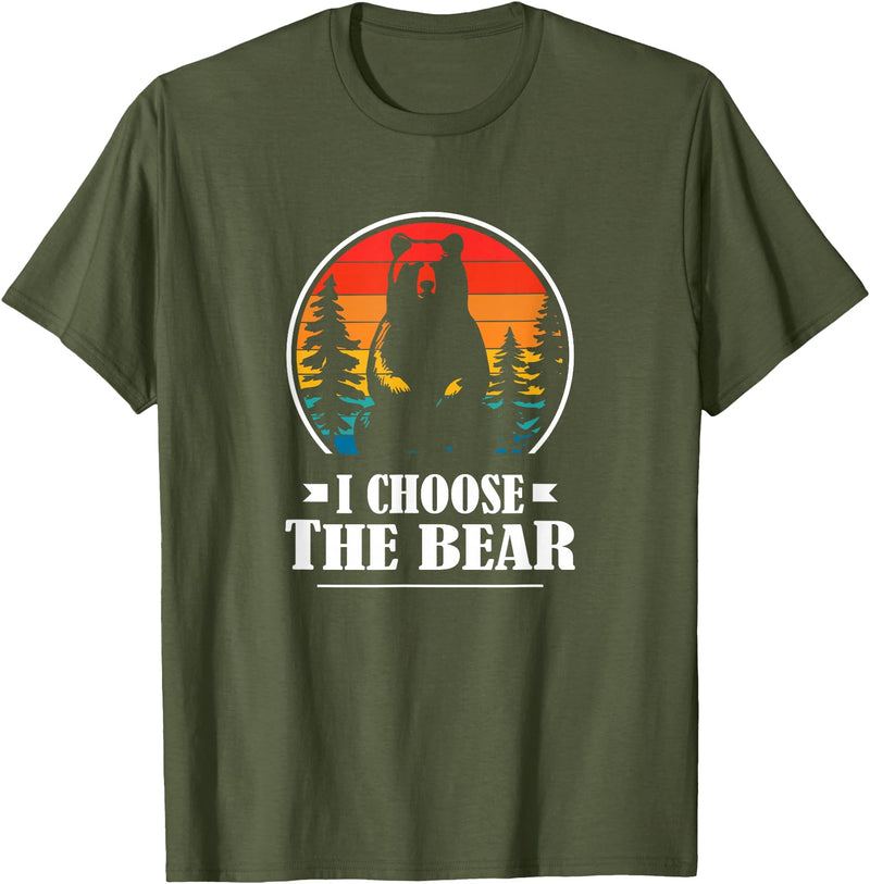 MeToo Angry Radical Feminist Gift Shirts & Hoodies Womens Retro Vintage This Is Why I Choose The Bear T-Shirt - Olive Green