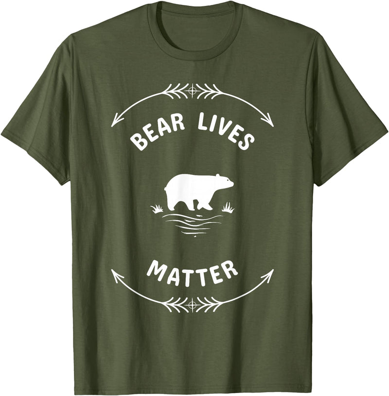 Animal Lover Save The Bears Wild Animal Tees Animal Lover Bear Lives Matter Save The Bears T-Shirt T-Shirt - Olive Green