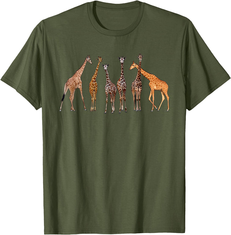 Giraffe Gift For Giraffe Lover Accessories & Stuff Cute Giraffe Design for Men Women Safari Zoo Giraffe Lovers T-Shirt - Olive Green