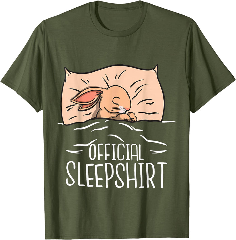 Funny Bunny Official Sleepshirt for Bunny Girl & Boy T-Shirt in Olive Green