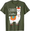 Mother's Day Gifts & Apparel Grand Llama - Grandma Grandmother Llama Lovers Mother's Day T-Shirt - Olive Green