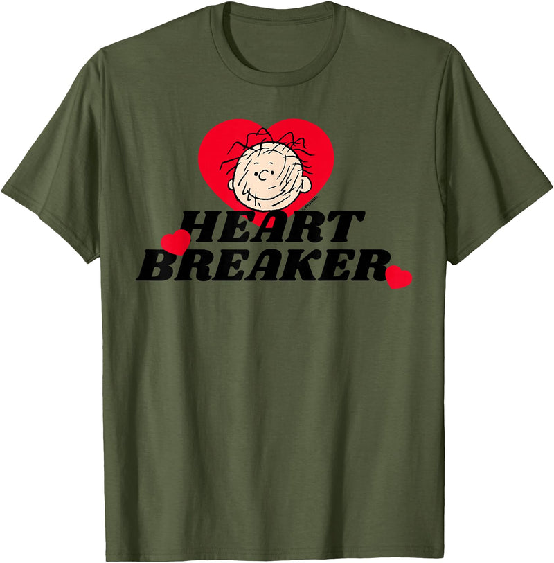 Peanuts Pig Pen Heartbreaker T-Shirt - Olive Green