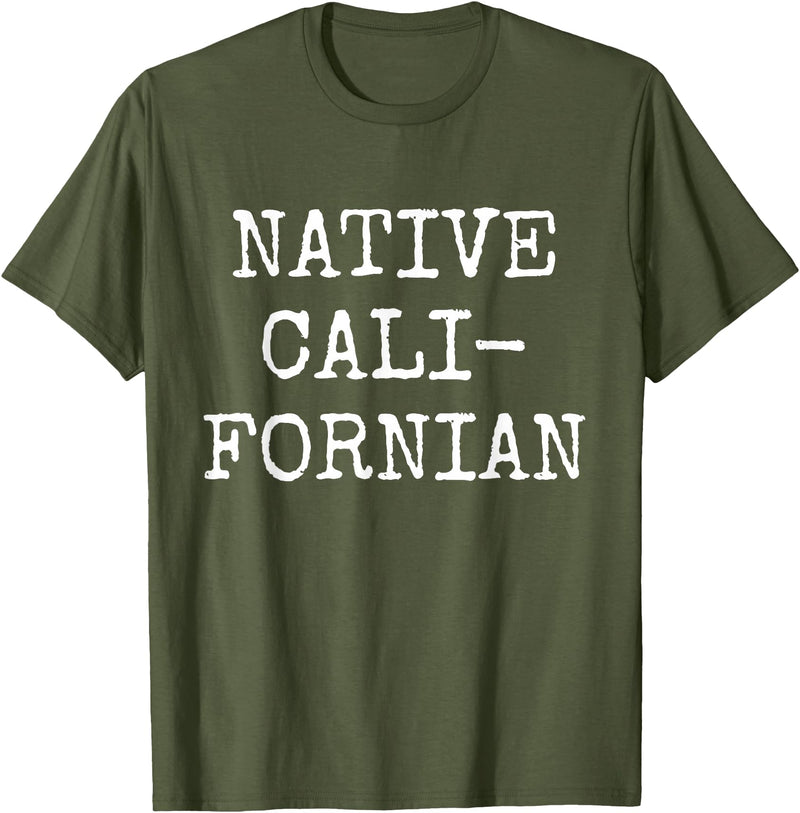 Native Californian T-Shirt - Cali California Bear Apparel T-Shirt - Olive Green