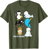 Adorable Sea Animals Tees Arctic Animals Penguin Seal Whale Polar Bear Narwhal T-Shirt T-Shirt - Olive Green