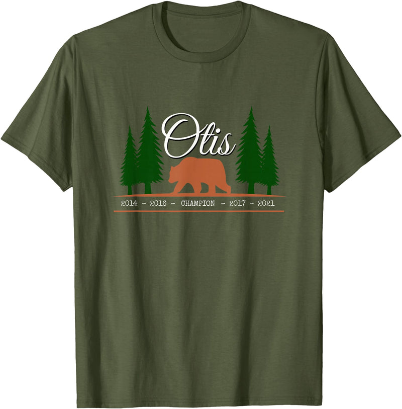 Brown Bear Lovers and Fat Grizzy Fans 2023 Otis Champion fat brown grizzly bear fan beartober week 2023 T-Shirt - Olive Green