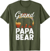 Crazy Grandpa Apparel & Gifts Fun Grandpa Animal Sunset Graphic - Grandpapa Bear T-Shirt - Olive Green