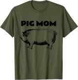 Cute Pig T-Shirts Pot Belly Pig Gifts Tees T Shirt Cute Pot Belly Pig Shirt-PIG MOM Pig Lovers T Shirt T-Shirt - Olive Green