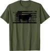 Funny Red Angus Rancher Gift for Cattle Lover USA American Flag - America Cow Red Angus Rancher T-Shirt - Olive Green