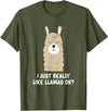 Funny Llama And Alpaca Gifts I Just Really Like Llamas T-Shirt - Olive Green