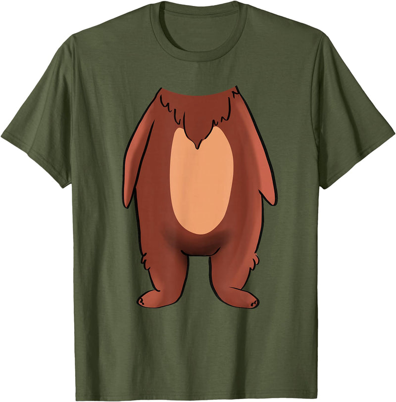 The Easy Costume Idea Shop Bear Halloween Costume Shirt - Brown Grizzly Bear T-Shirt - Olive Green