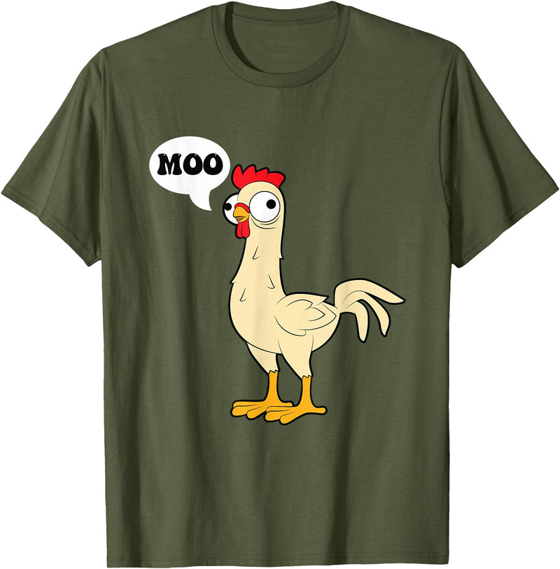 gift creative original father joke humor amusing Chicken - Hen - Fowl - Cow - Funny - Joke - dad Joke T-Shirt - Olive Green