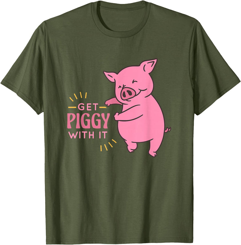 Cute Animal Pigs Clothing For Children And Adults Funny and Cute Pig Saying for Kids and Adults T-Shirt - Olive Green