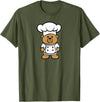 Bear In A Chef Hat - Cute Chef Bear Chef Bear - Cute Bear In A Chef's Hat Bear Chef T-Shirt - Olive Green