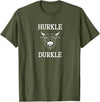 The Kilted Crow Hurkle Durkle Funny Scotland Highlands Cow Graphic T-Shirt - Olive Green