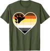 Bear Gift for LGBT Member LGBTQ Bear Flag Heart - LGBTQIA+ Pride Month Bear T-Shirt - Olive Green