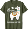 Human Costumes Inc. Llama Halloween Costume I'm A Llama in A Human Costume T-Shirt - Olive Green