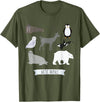 Novelty Arctic Animal Gifts Arctic Animals Gift Walrus Penguin Polar Bear Arctic Kids T-Shirt - Olive Green