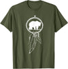 American Indian Shirts by CrushRetro Native American Dreamcatcher Bear Women Men Kids T-Shirt - Olive Green
