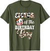 Love Family Matching Sister Of The Birthday Boy Cow Farm 1St Birthday Boy T-Shirt - Olive Green