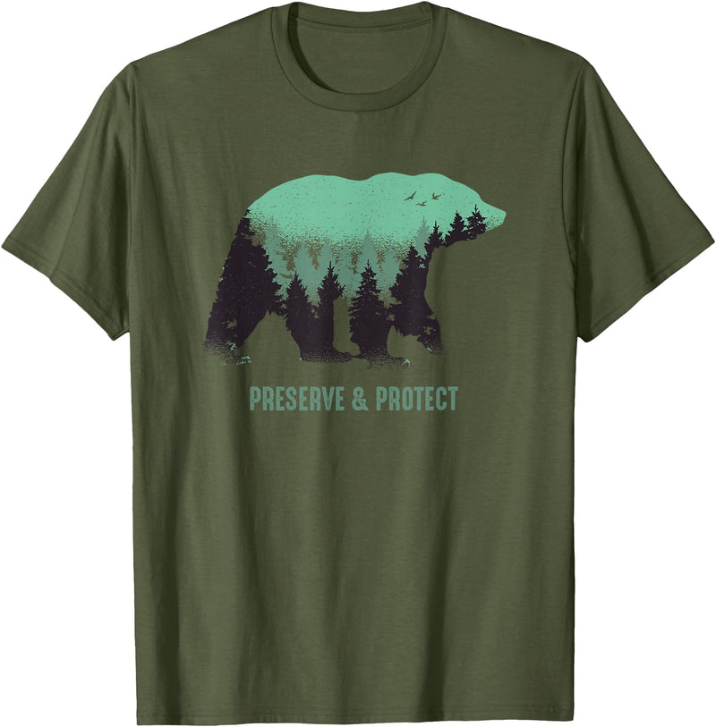 Preserve & Protect National Park Bear Preserve & Protect Vintage National Park Bear T-Shirt - Olive Green