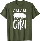 Angry Ant Graphics - Kunekune Pig Gifts Kune Kune Pig Gift for Women - Kunekune Girl T-Shirt - Olive Green