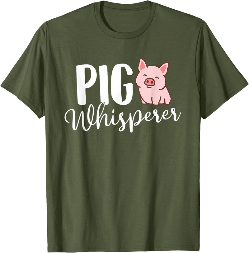 Funny Pig Lover Shirts Pig Whisperer - Pig Lover Pig Farming Piglet Farmer Farm T-Shirt Small - Olive Green