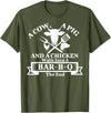 A Cow, A Pig And A Chicken Shirts A Cow, A Pig And A Chicken Walk Into A Bar-B-Q. The End T-Shirt - Olive Green