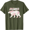 Wildflower Tee Co. Mama Bear Floral Shirt, Mama Bear Watercolor, Floral Mama T-Shirt - Olive Green