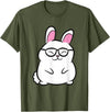 Nerdy Rabbit Owner Rabbit Hipster Rabbit T-Shirt in Olive Green