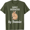 Cute & Funny Rabbit Bunny & Rabbit T-Shirt in Olive Green
