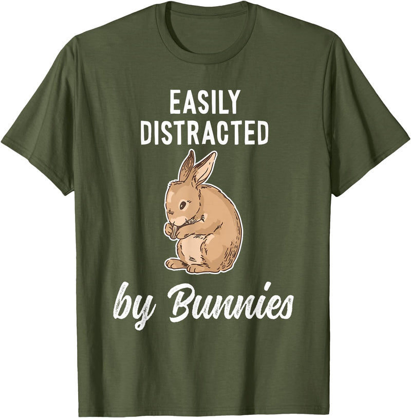 Cute & Funny Rabbit Bunny & Rabbit T-Shirt in Olive Green