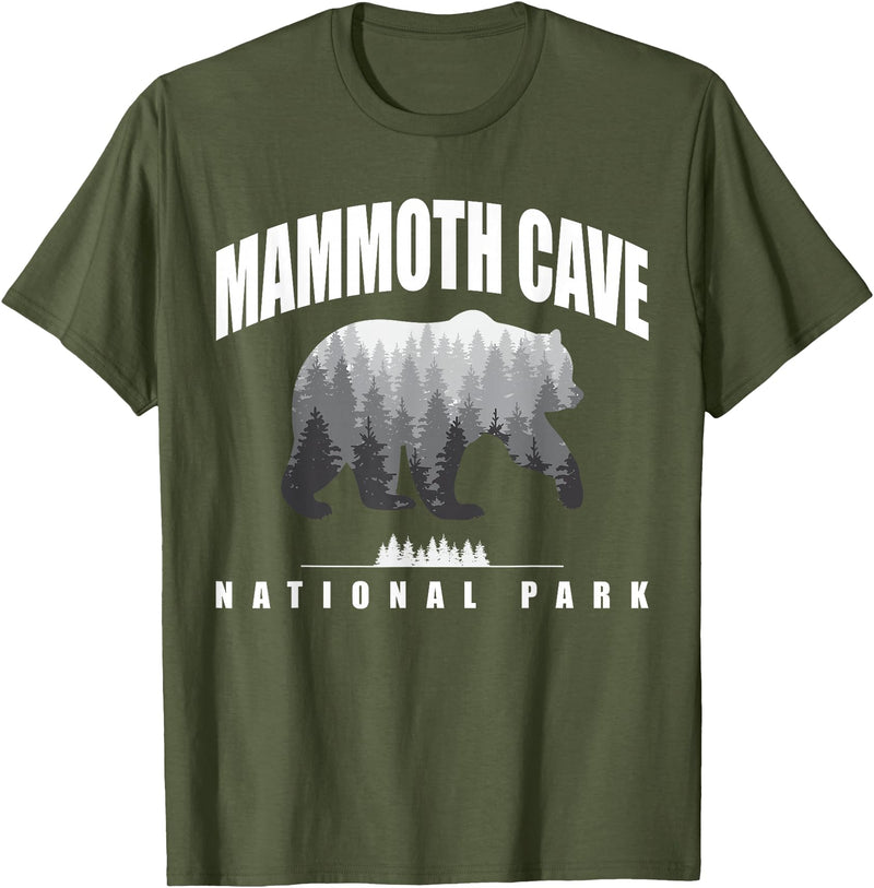 Mammoth Cave National Park USA Parks Mammoth Cave National Park Bear Souvenir US Parks T-Shirt - Olive Green