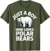 Polar Bear Gift Polar Bear Accessories & Stuff Cute Polar Bear Art for Boys Kids Men Arctic Polar Bear T-Shirt - Olive Green
