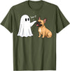 Spooky Snoot Society French Bulldog Boo P Ghost Nose Boop Halloween Dog Lover T-Shirt - Olive Green