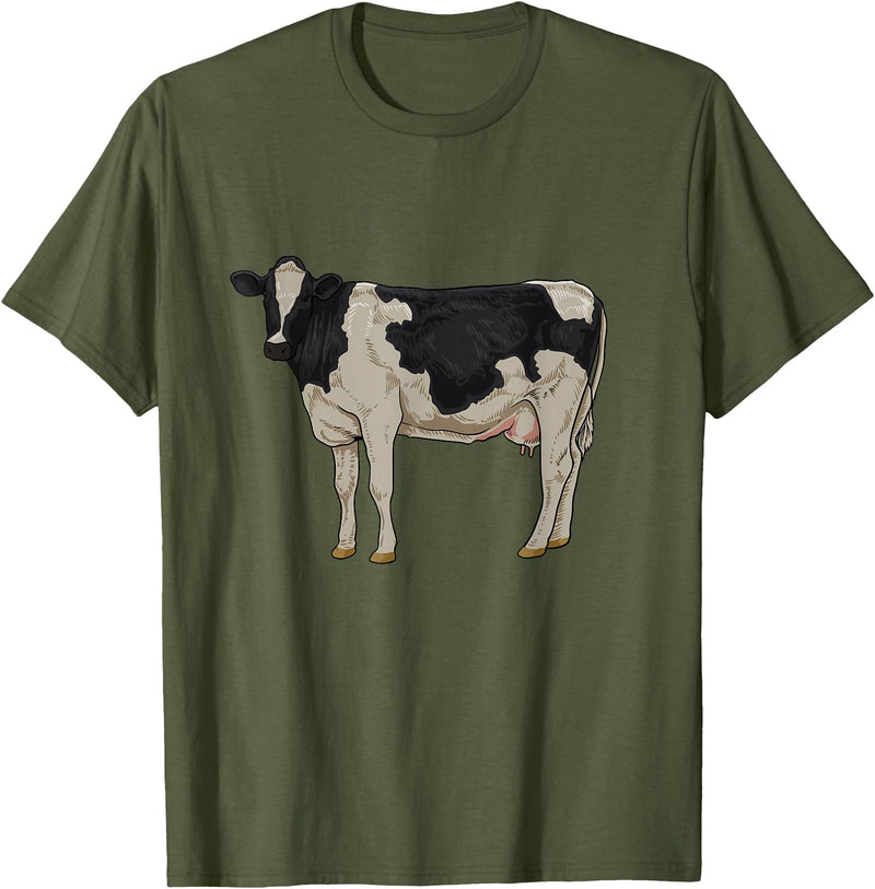 Cows and cattle Drawing of a Holstein cattle T-Shirt - Olive Green