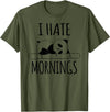 Funny humorous Sayings & Sarcastic Slogans Co. I Hate Mornings Panda Bear Cute Humor Night Owl PJ Men Women T-Shirt - Olive Green
