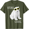 Cool bleiben Eisbär Stay Cool Cute Baby Polar Bear Cub with Sunglasses T-Shirt - Olive Green