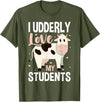 Cow Lover Gift Co. Cow Teacher Lover T-Shirt - Olive Green