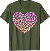 Silhouette Heart Bunny Design for Rabbit Lover Girls Rabbit T-Shirt in Olive Green