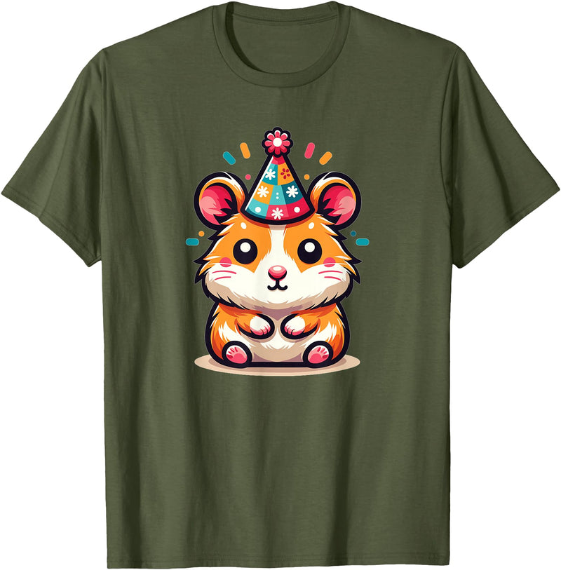 Birthday Hamster for Children Birthday Hamster T-Shirt - Olive Green
