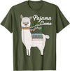 Llama Pajamas GA Cute Pajama Llama Bed Time T-Shirt Llama Pajama T-Shirt - Olive Green